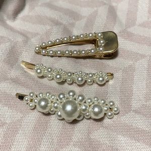 Gold pearl hair accessories